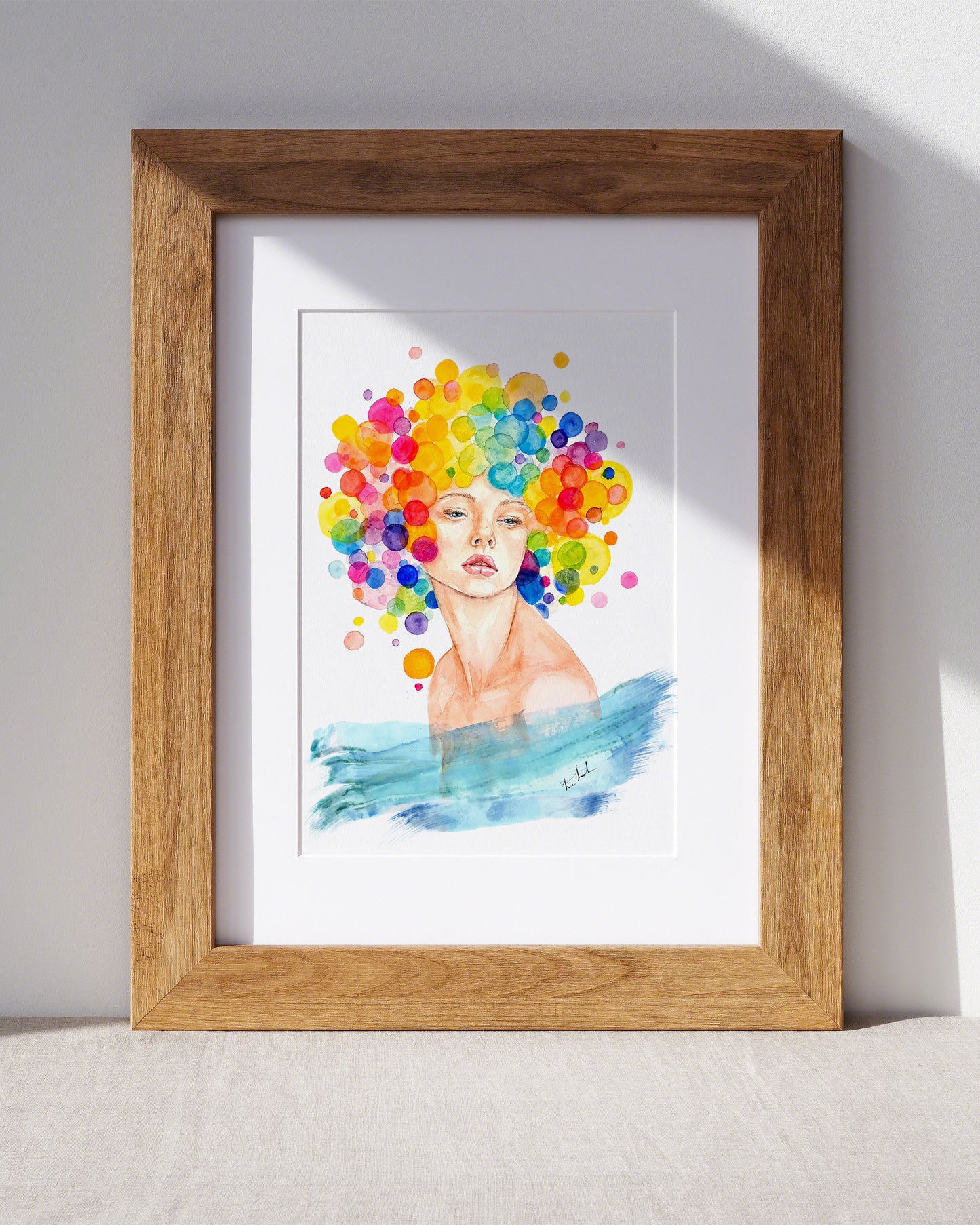 ADHS Frauenportrait- Aquarell Kunstdruck