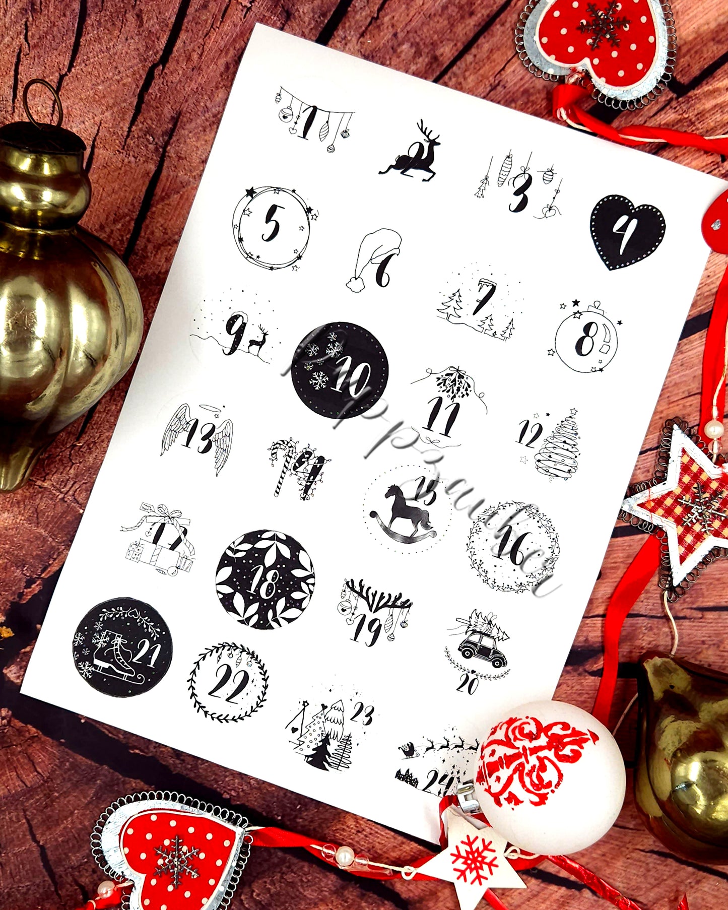 Adventskalender-Sticker zum Selbstausdrucken