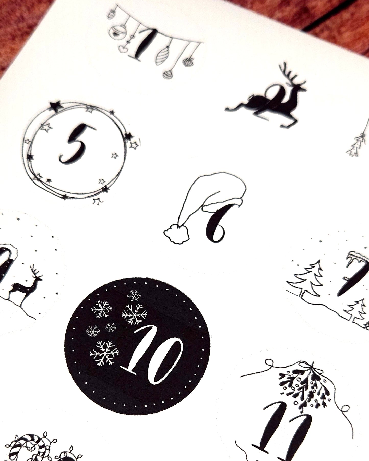 Adventskalender-Sticker zum Selbstausdrucken