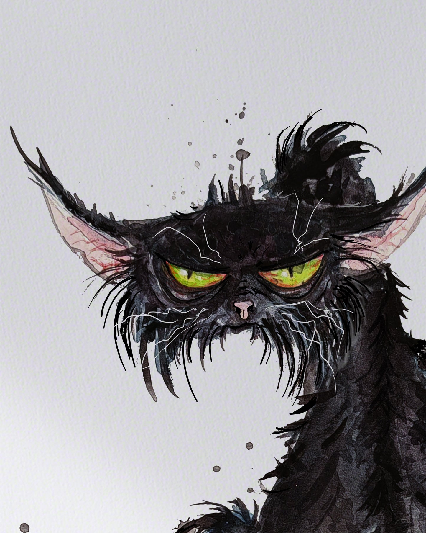 F*U-Cat - Aquarell Kunstdruck
