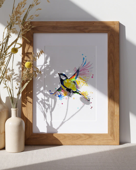 Bunte Kohlmeise in Aquarell - Otilia