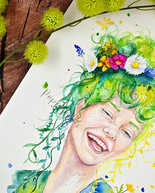 Mutter Natur - Aquarell Kunstdruck