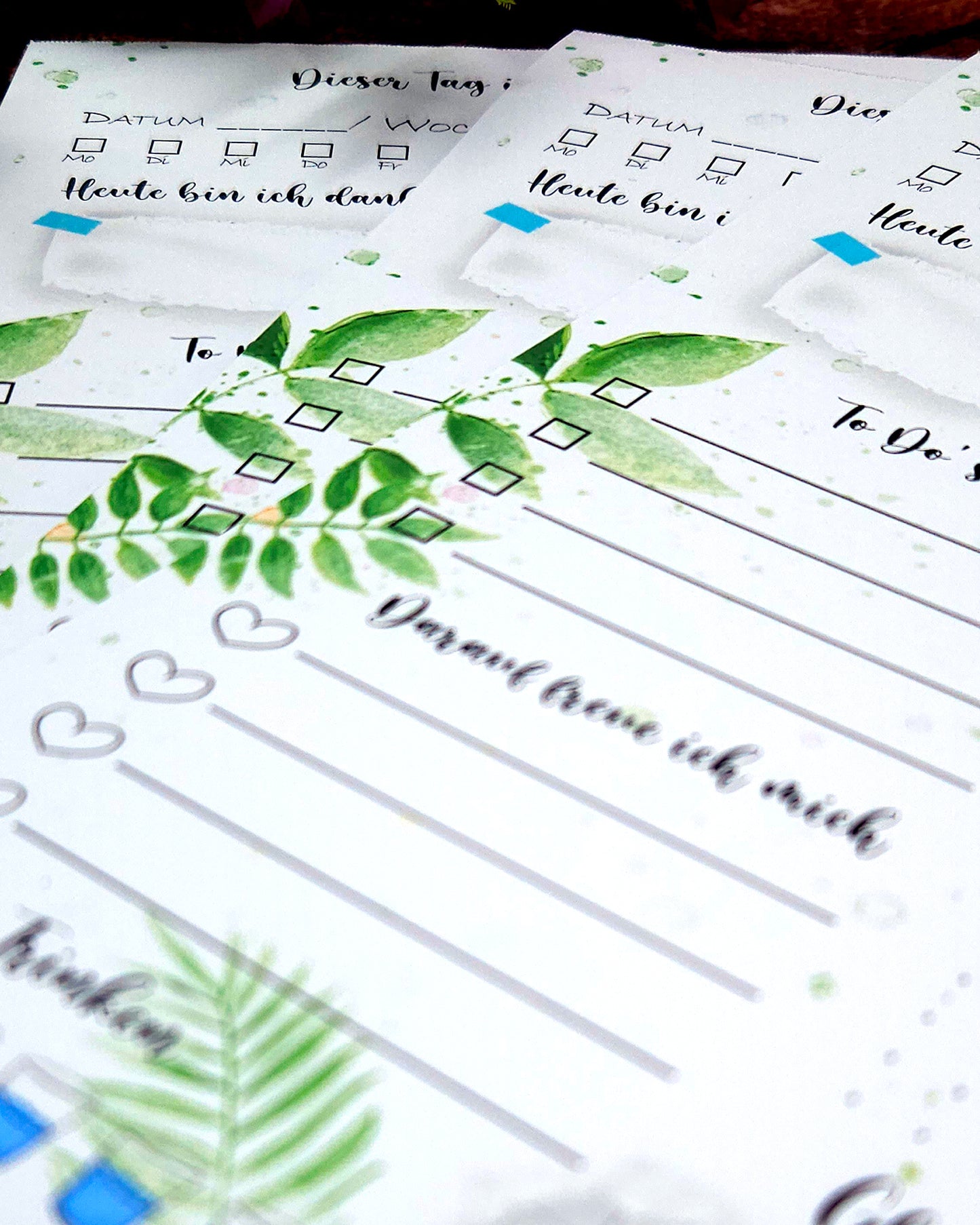 Tagesplan - Block mit buntem Kolibri