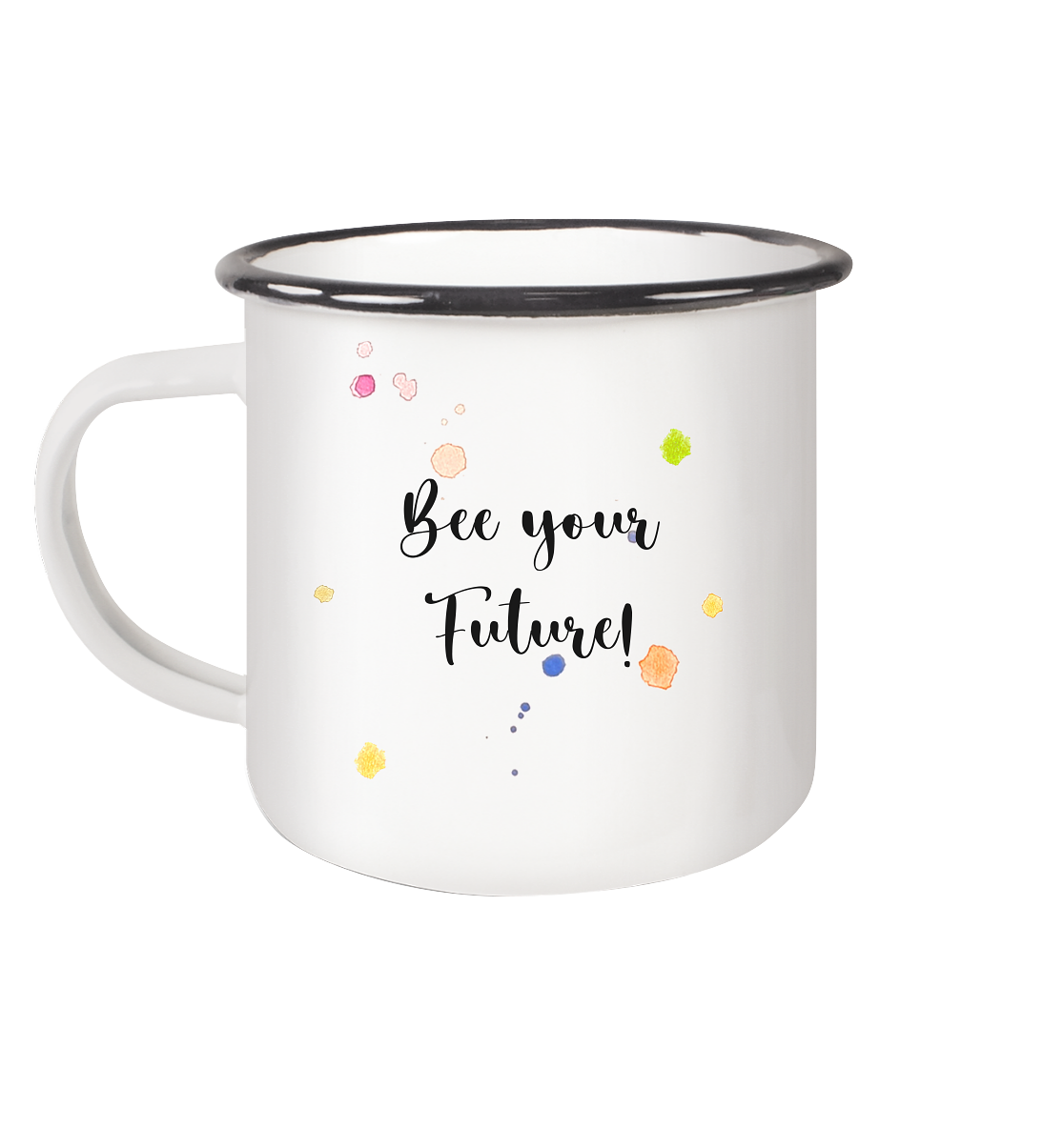 Trinkgefäße mit Hummel - Mila - Emaille Tasse (Black)