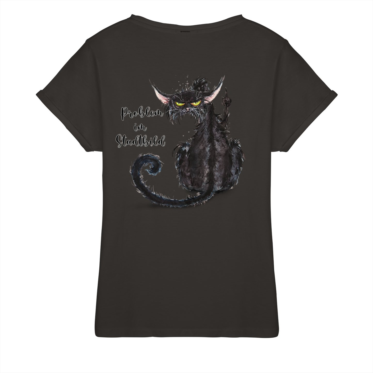 F*U-Cat Problem im Stadtbild - Womens Roll-Up T-Shirt