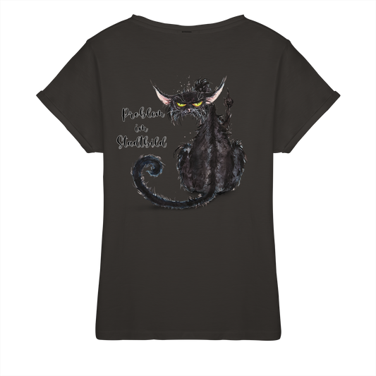 F*U-Cat Problem im Stadtbild - Womens Roll-Up T-Shirt
