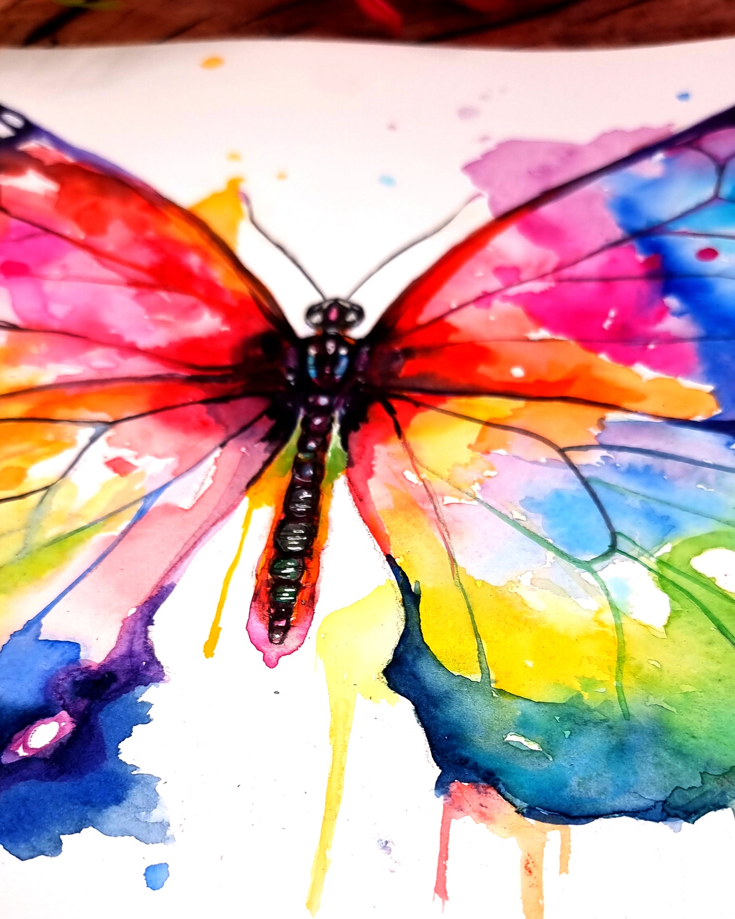 Bunter Schmetterling in Aquarell - Kunstdruck - Schmetterling Flori