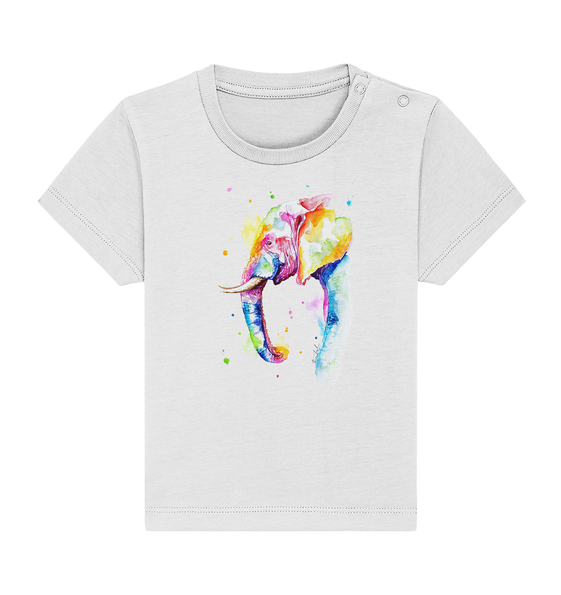 Bunter Elefant - Baby Organic Shirt