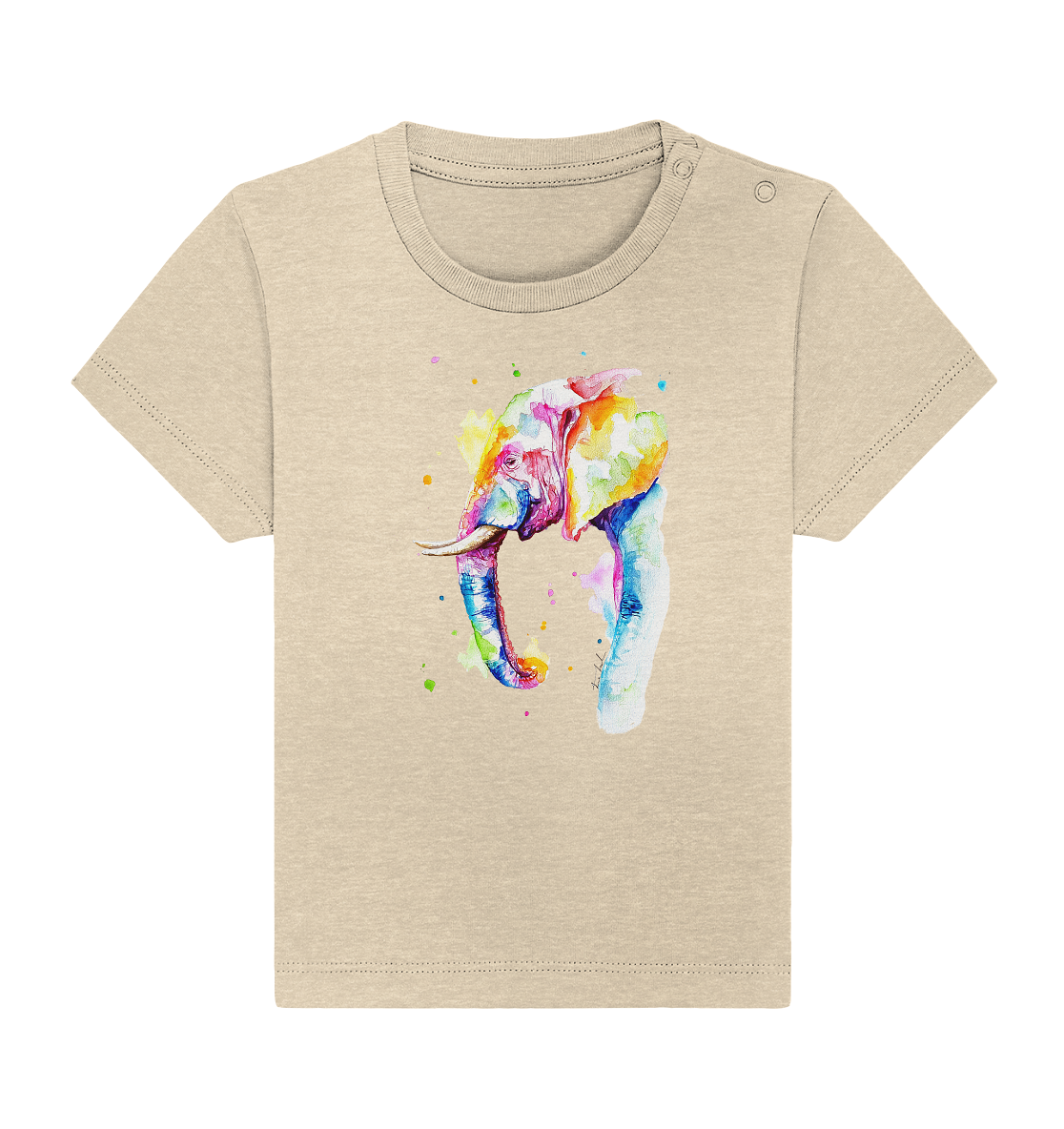 Bunter Elefant - Baby Organic Shirt