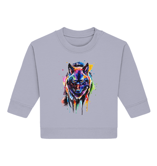 Bunter schwarzer Wolf - Baby Organic Sweatshirt