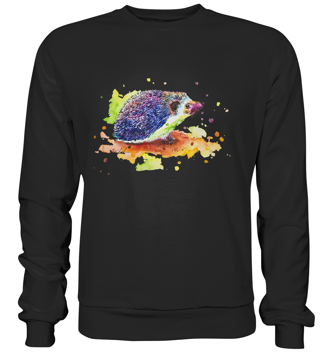 Motiv farbenfroher Igel - Basic Sweatshirt