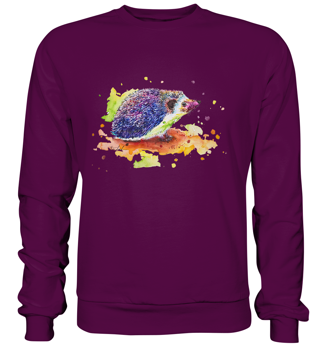 Motiv farbenfroher Igel - Basic Sweatshirt