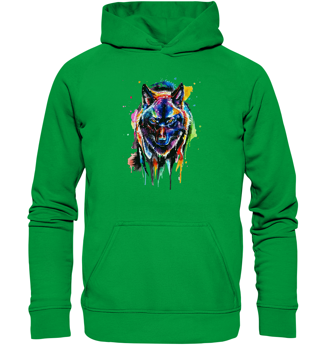 Bunter schwarzer Wolf - Basic Unisex Hoodie