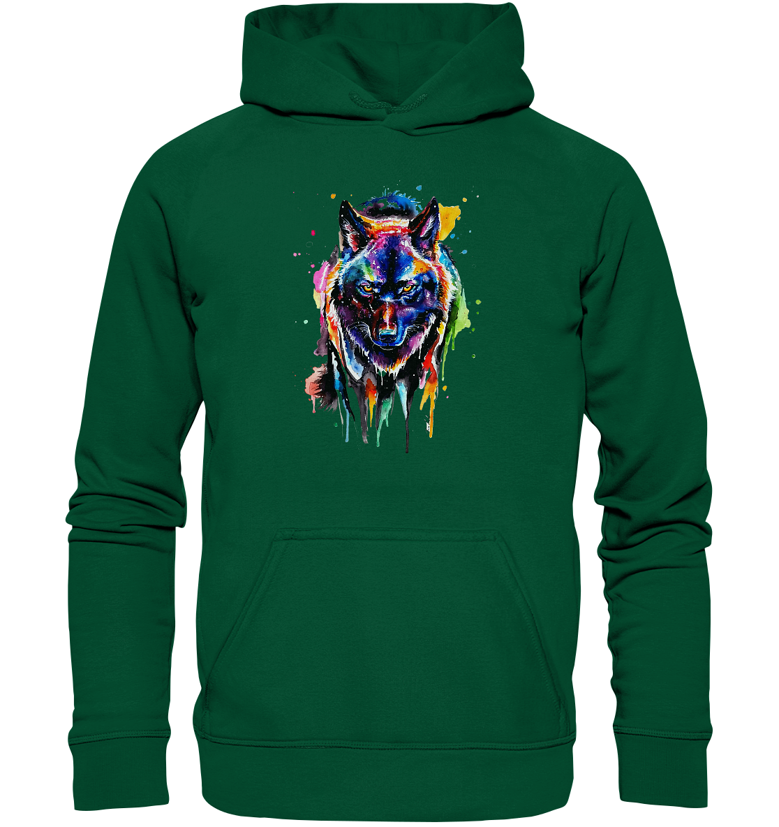 Bunter schwarzer Wolf - Basic Unisex Hoodie