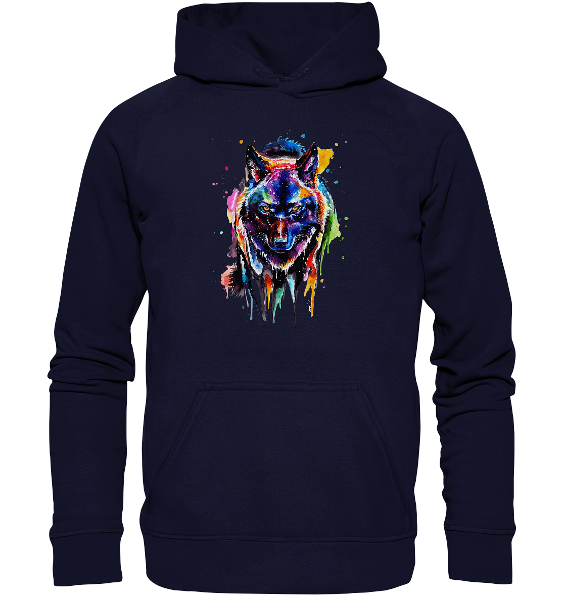 Bunter schwarzer Wolf - Basic Unisex Hoodie