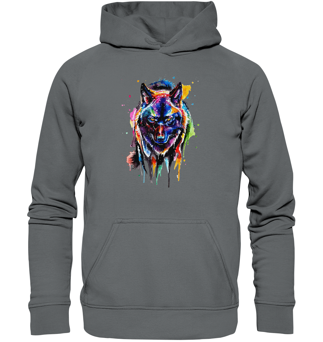 Bunter schwarzer Wolf - Basic Unisex Hoodie