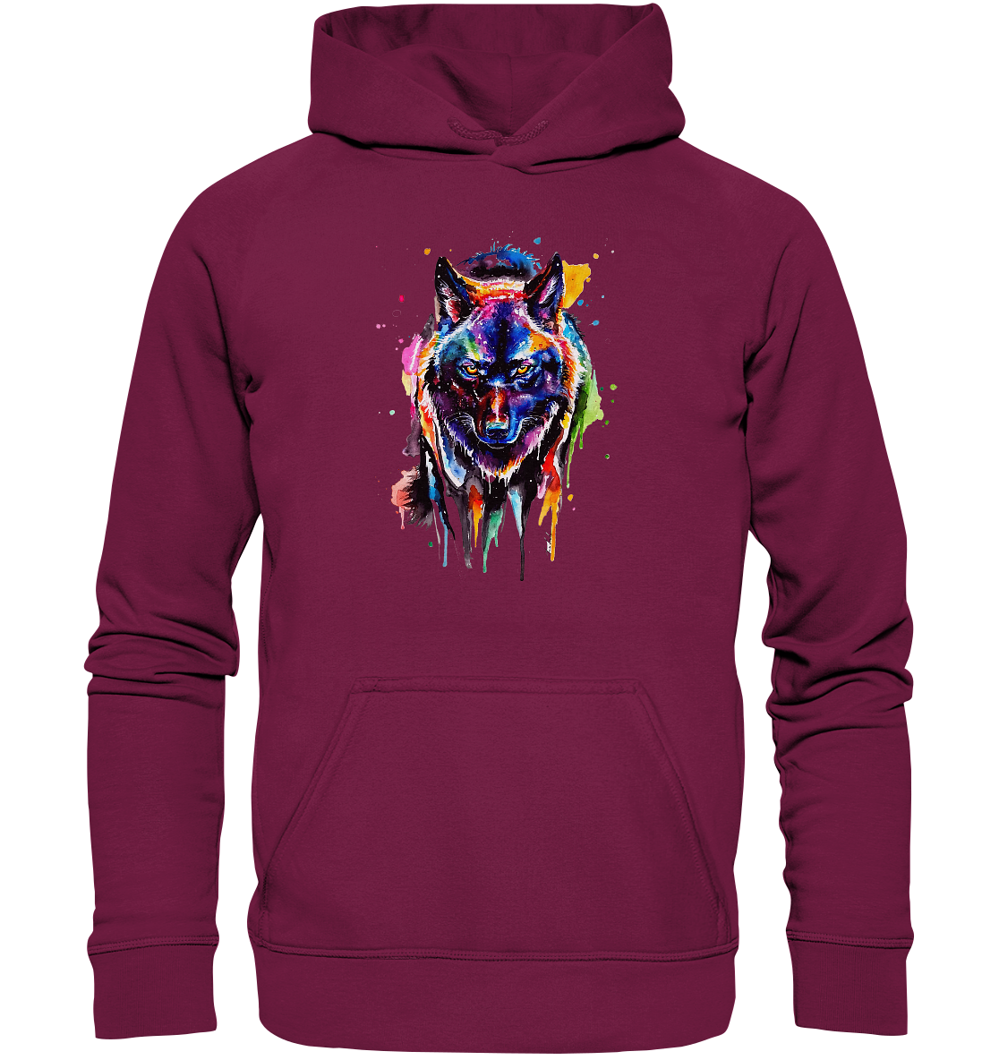 Bunter schwarzer Wolf - Basic Unisex Hoodie