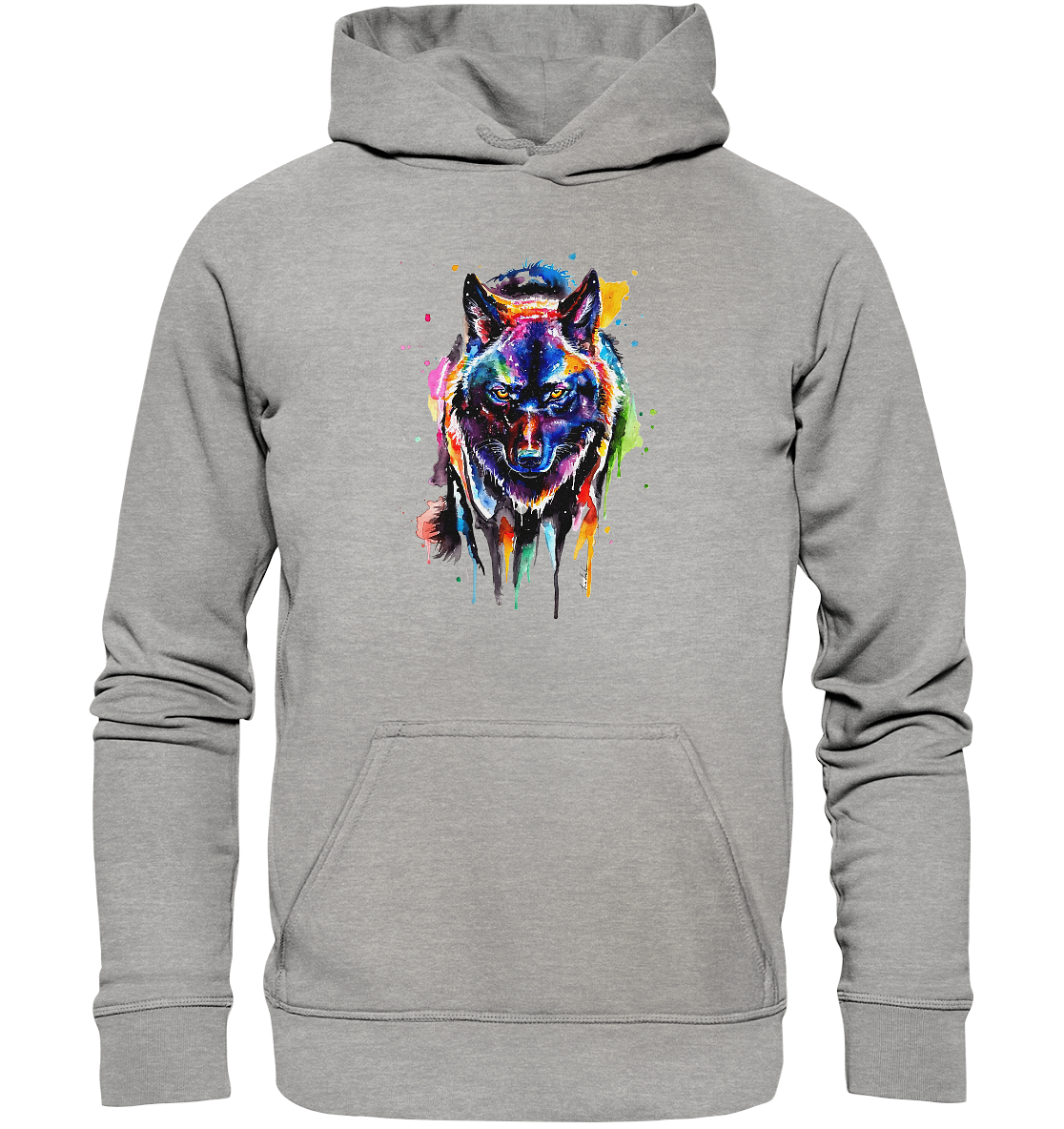 Bunter schwarzer Wolf - Basic Unisex Hoodie