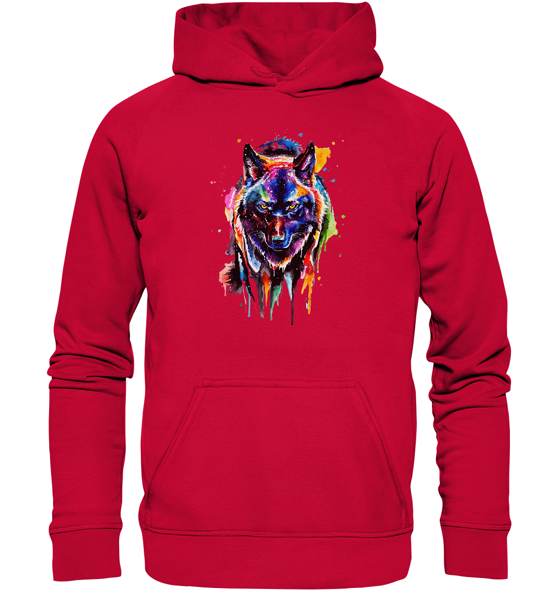 Bunter schwarzer Wolf - Basic Unisex Hoodie