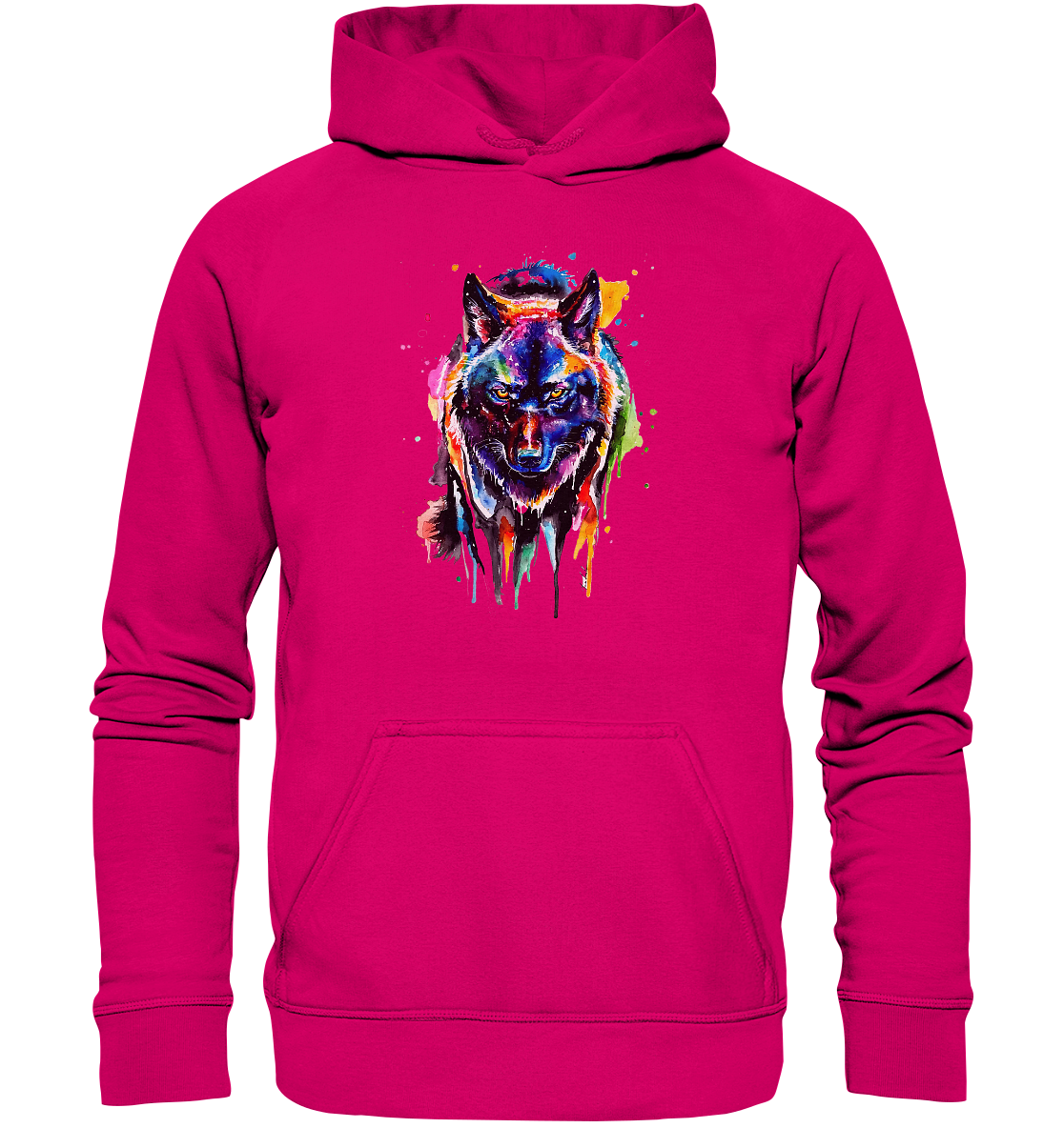 Bunter schwarzer Wolf - Basic Unisex Hoodie