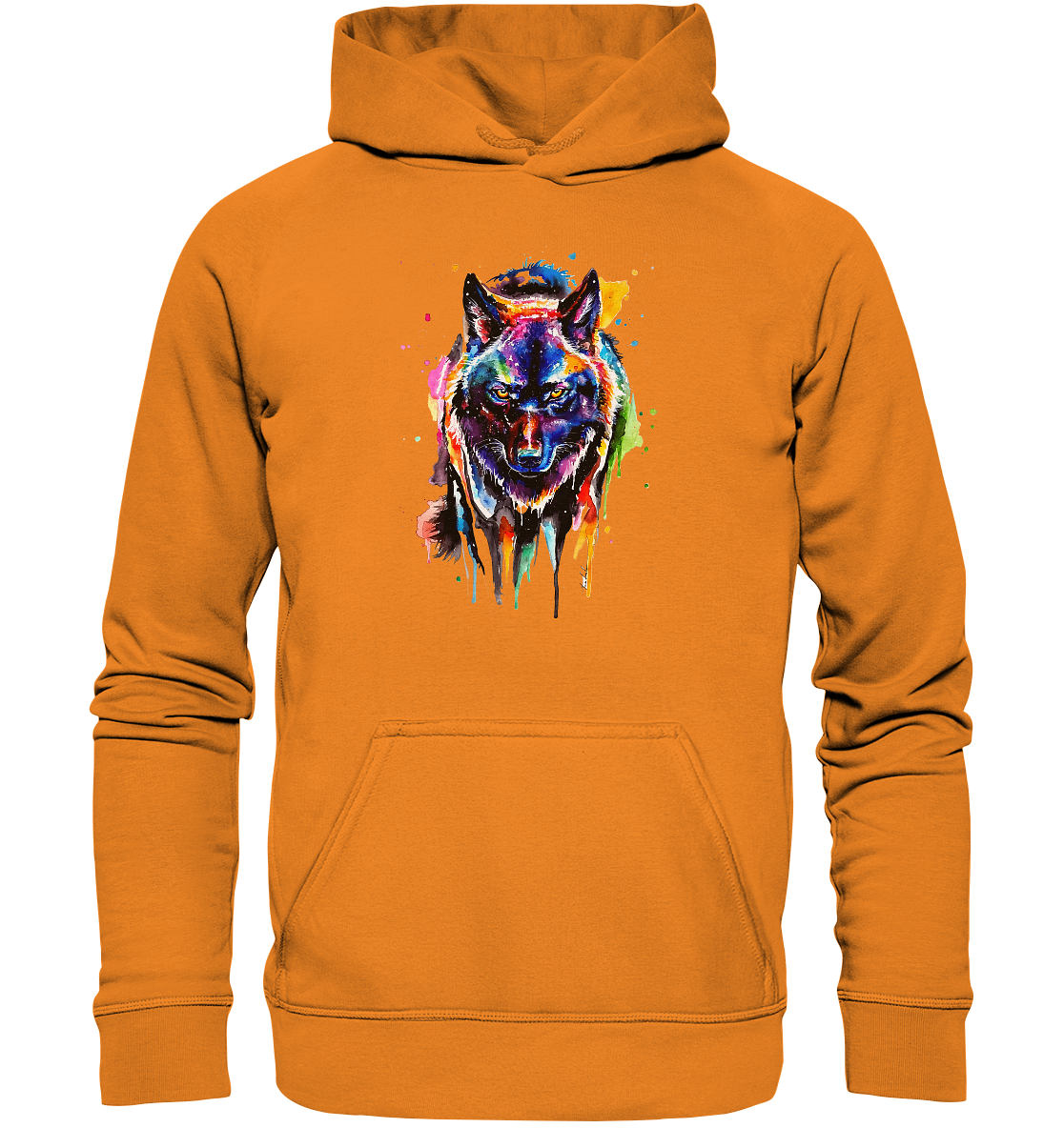 Bunter schwarzer Wolf - Basic Unisex Hoodie