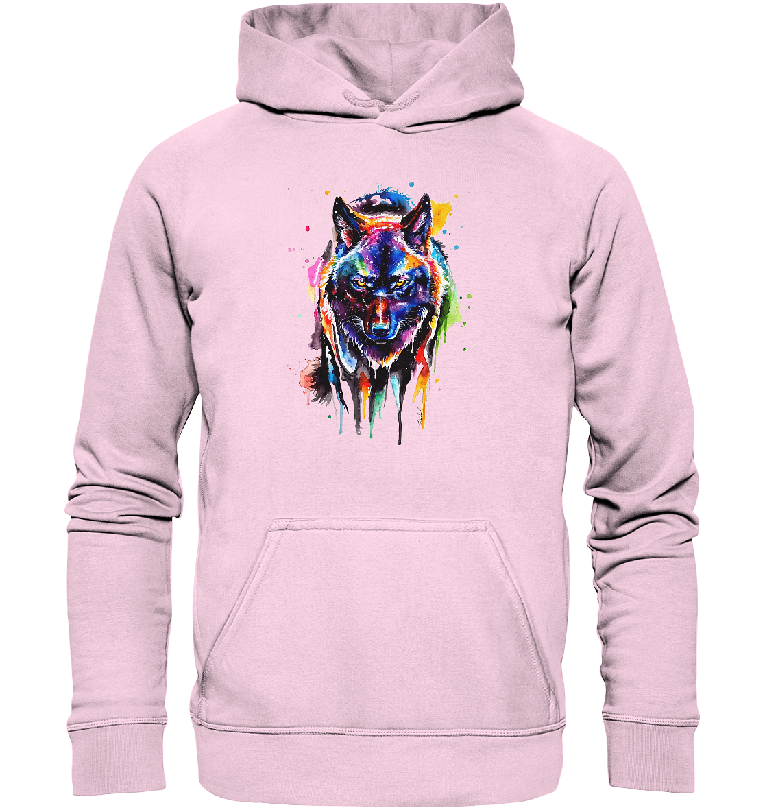 Bunter schwarzer Wolf - Basic Unisex Hoodie