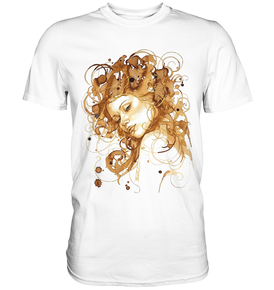 Kaffeemotiv Portrait mit goldenen Haaren - Classic Shirt
