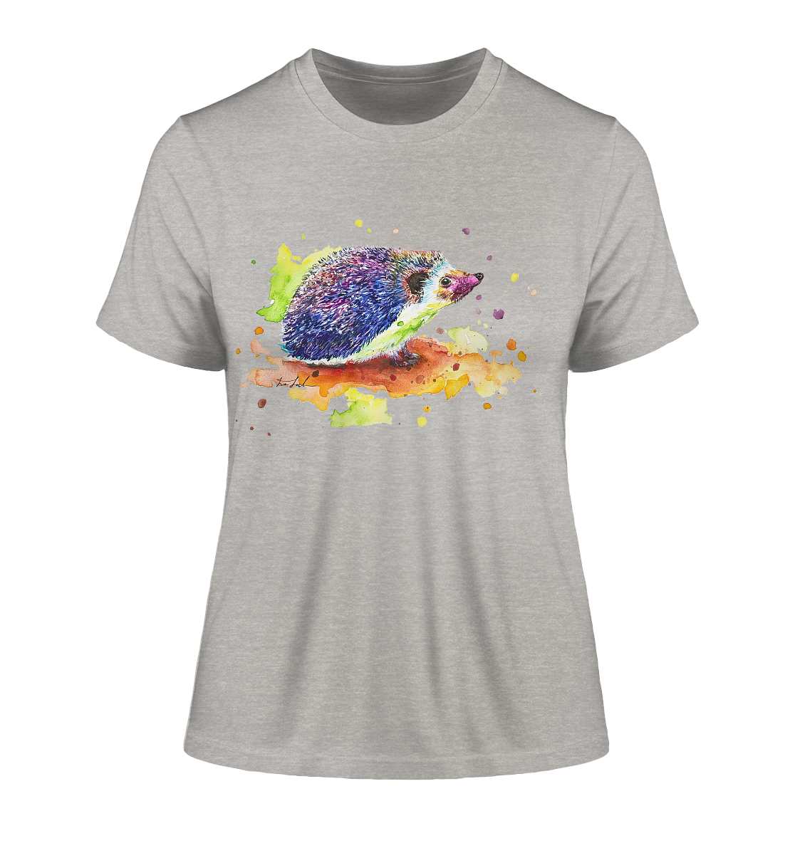 Motiv farbenfroher Igel - Fitted Ladies Organic Shirt
