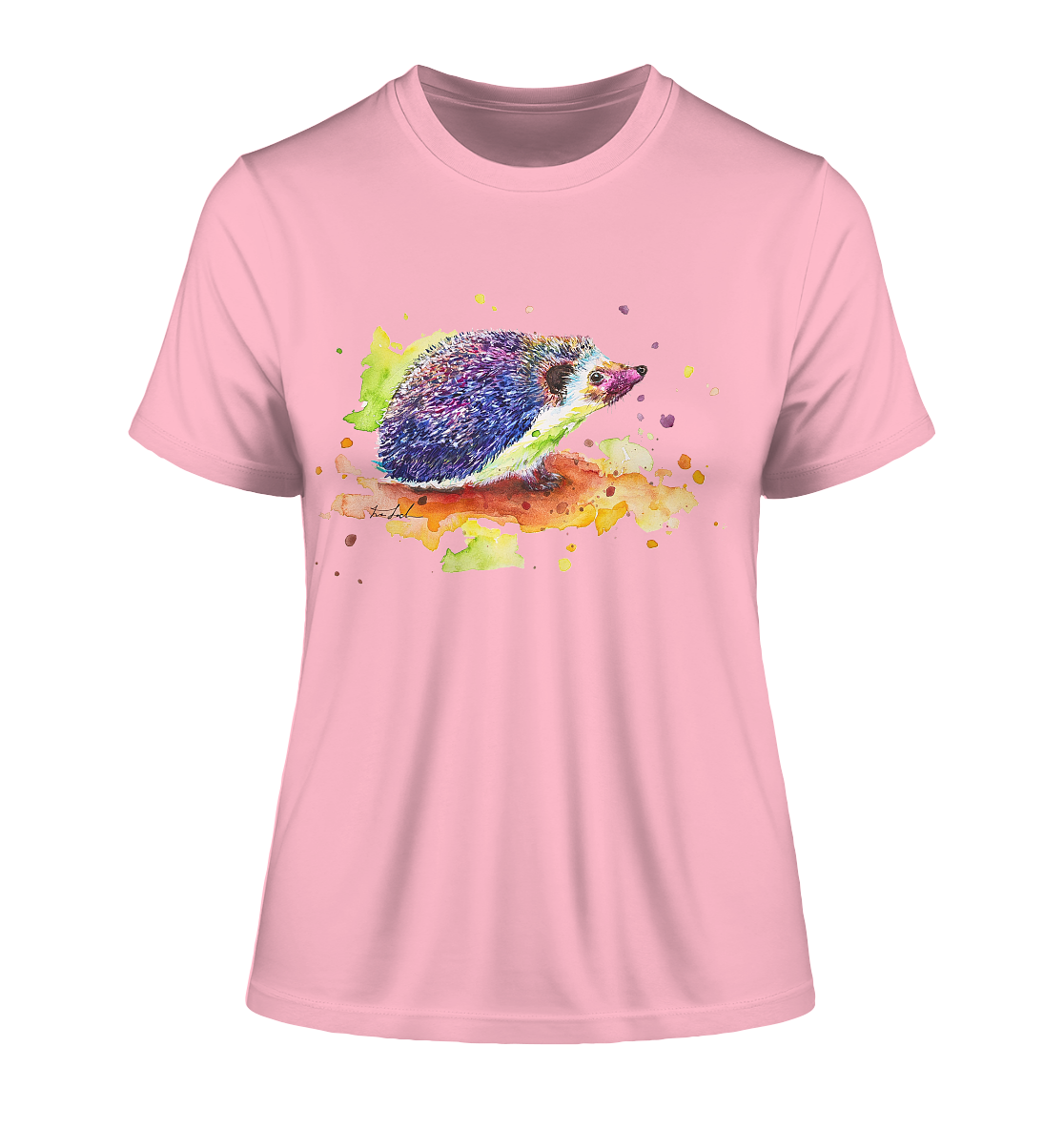 Motiv farbenfroher Igel - Fitted Ladies Organic Shirt