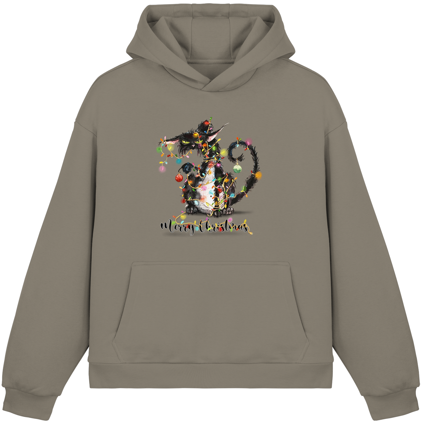 F*U-Cat - Merry Christmas - Fluffy Boxcut Hoodie