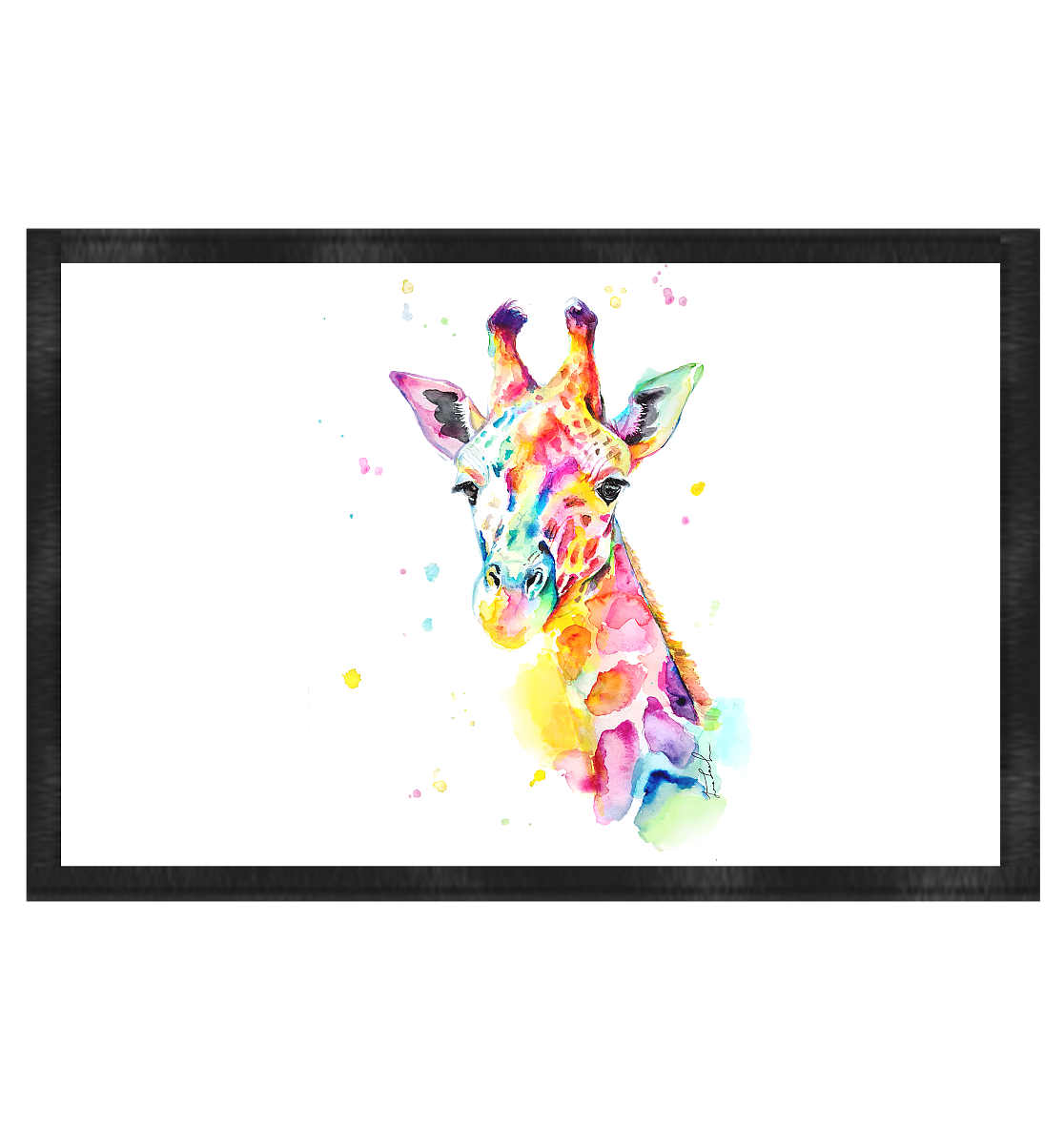 Bunte Giraffe - Fußmatte 60x40cm