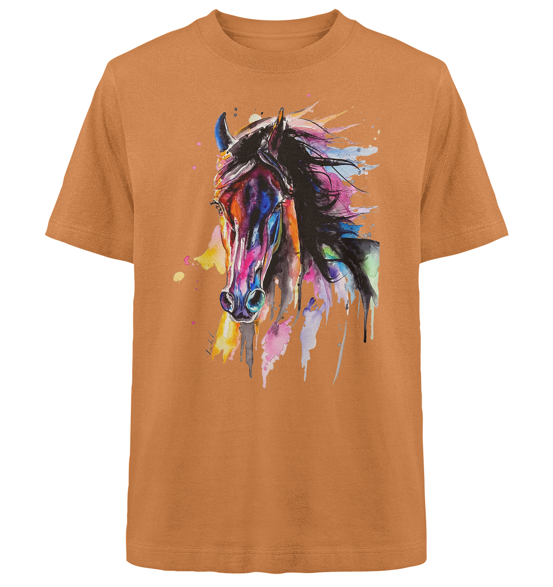 Schwarzes Pferd - Heavy Oversized Organic Shirt