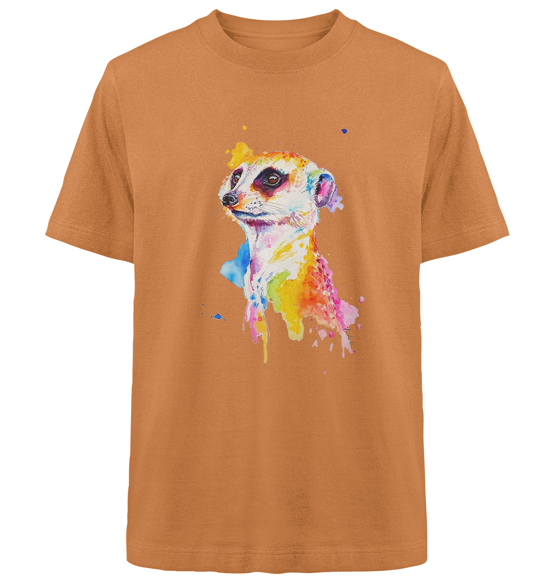 Motiv farbenfrohes Erdmännchen - Heavy Oversized Organic Shirt