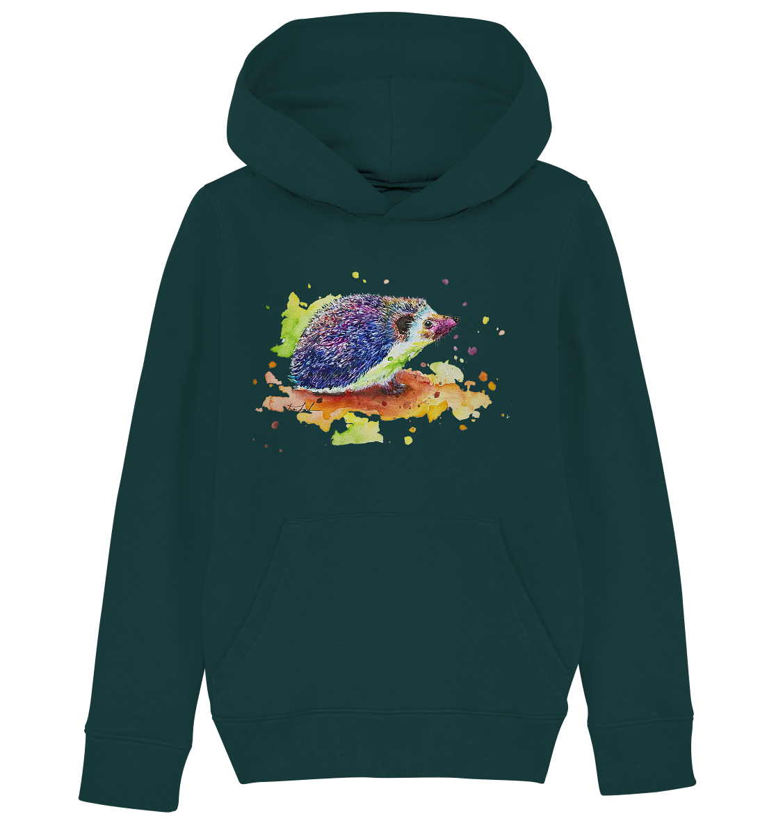 Motiv farbenfroher Igel - Kids Organic Hoodie