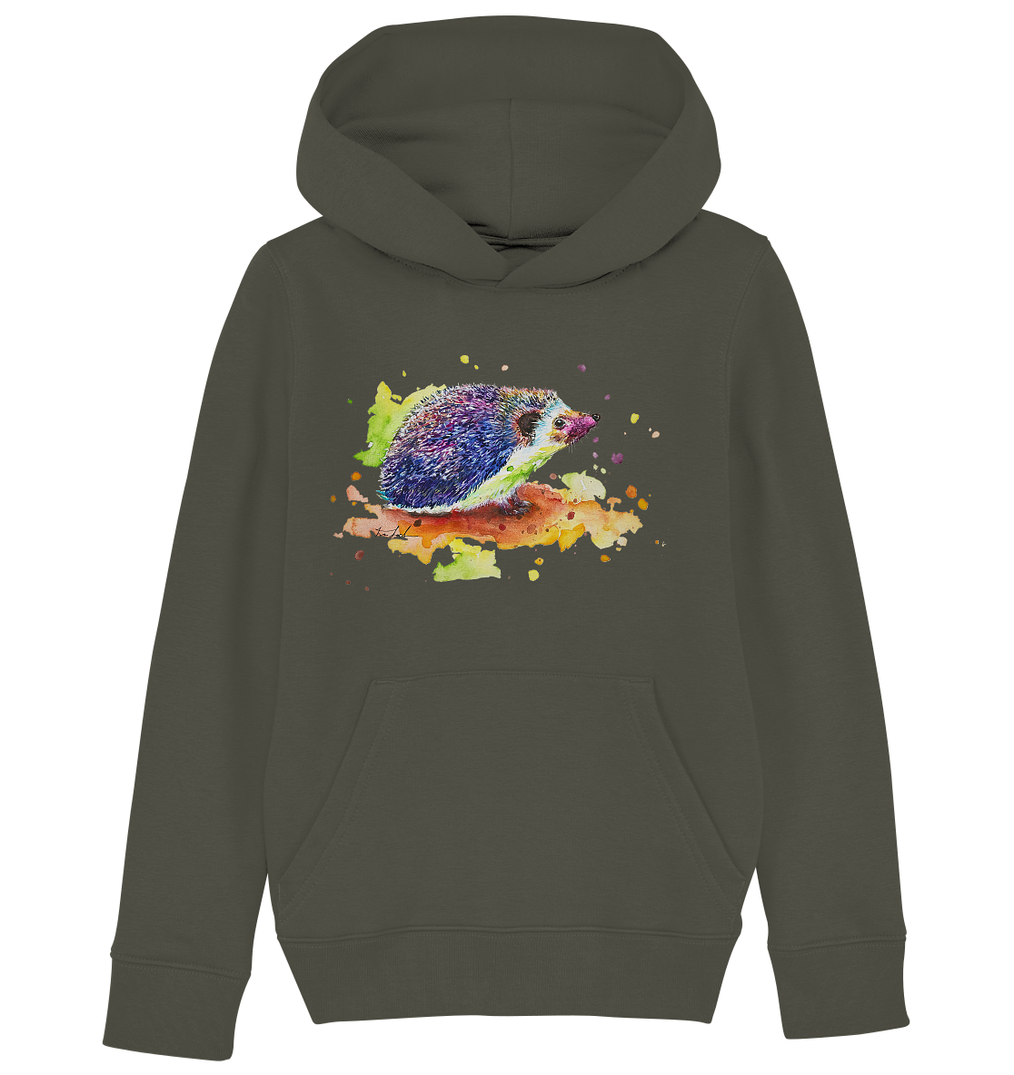 Motiv farbenfroher Igel - Kids Organic Hoodie