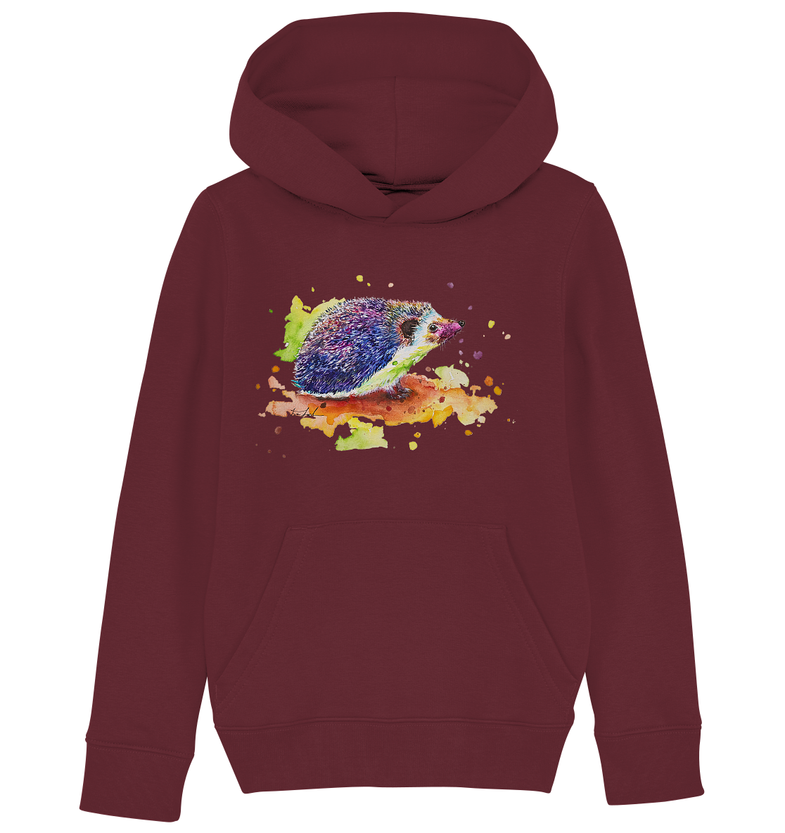 Motiv farbenfroher Igel - Kids Organic Hoodie