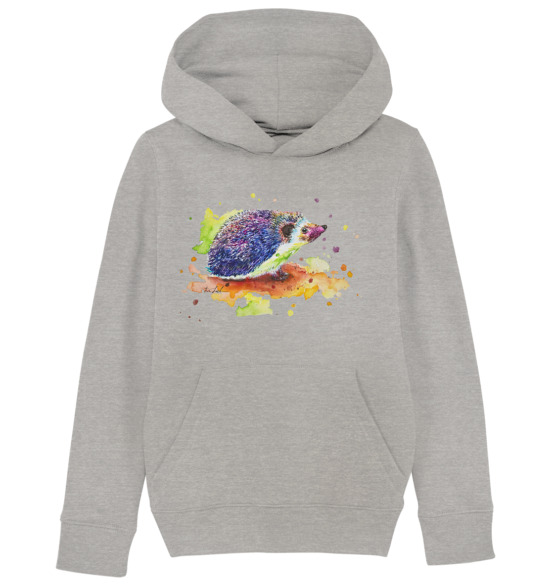 Motiv farbenfroher Igel - Kids Organic Hoodie