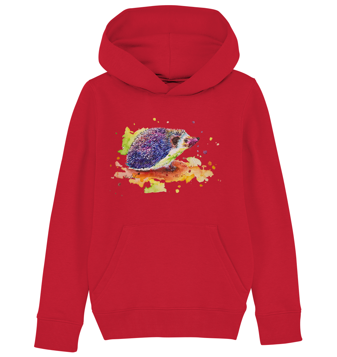 Motiv farbenfroher Igel - Kids Organic Hoodie
