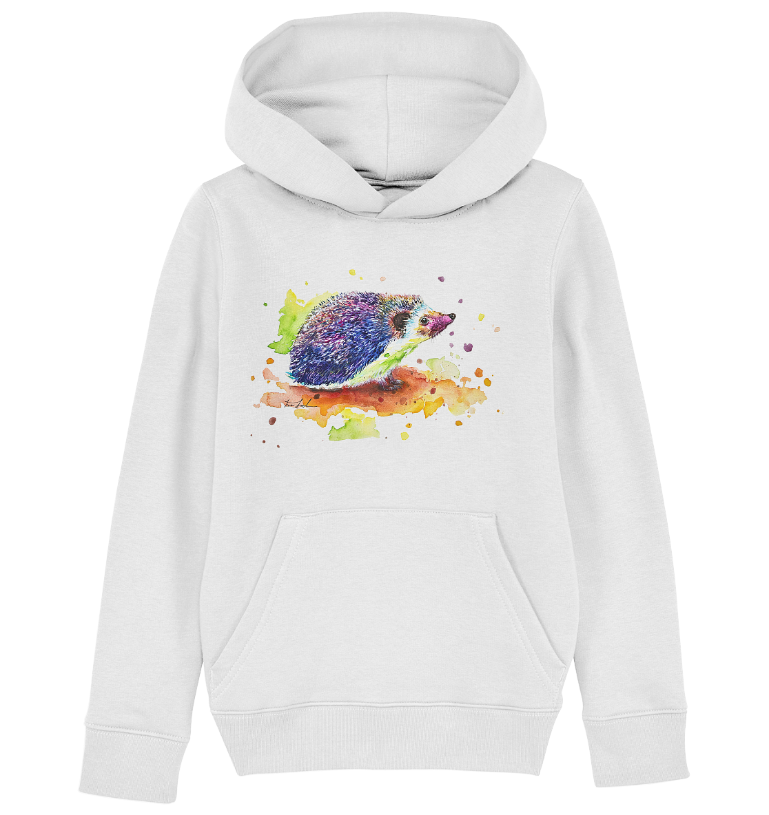 Motiv farbenfroher Igel - Kids Organic Hoodie