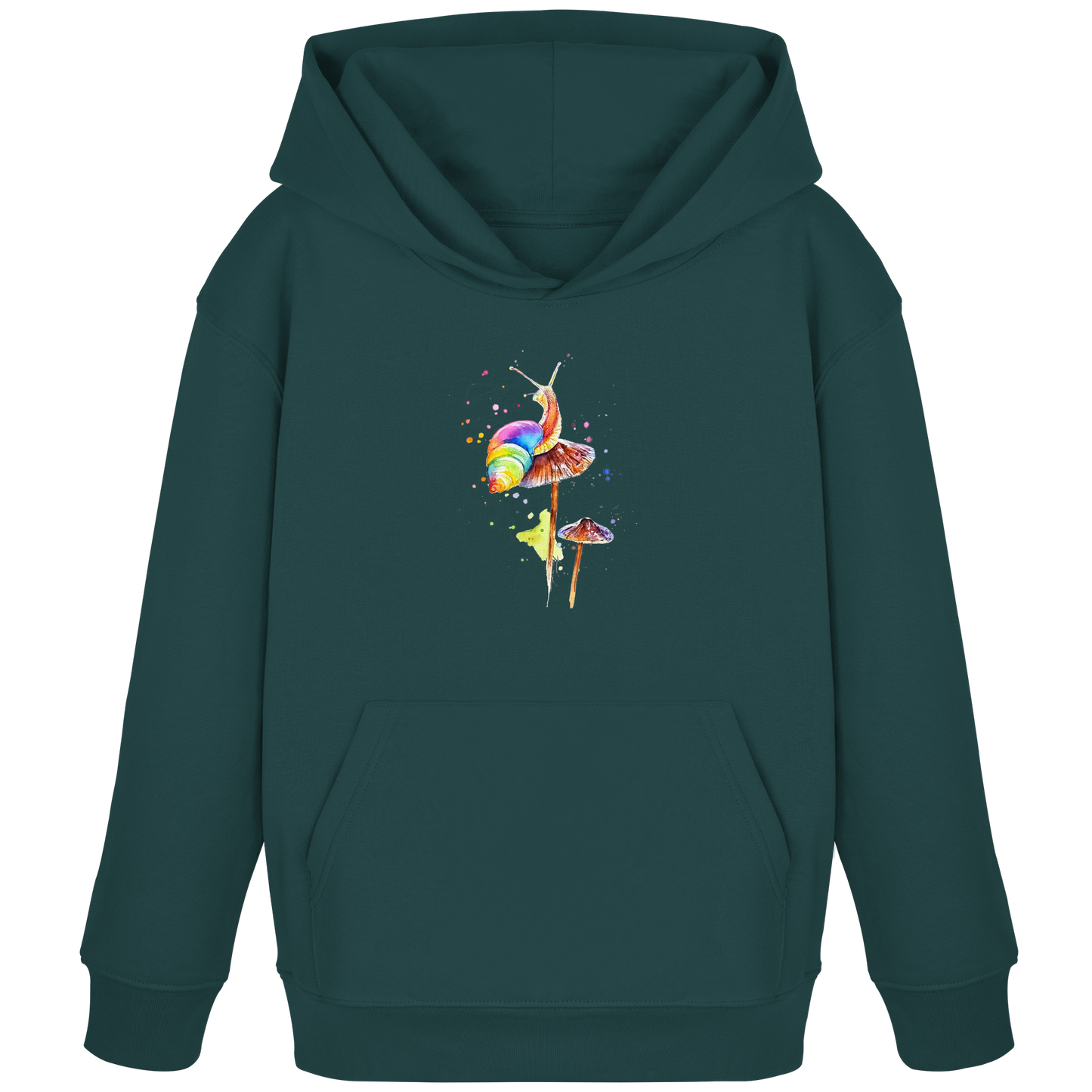 Schnecke auf Pilzen - Kids Organic Hoodie