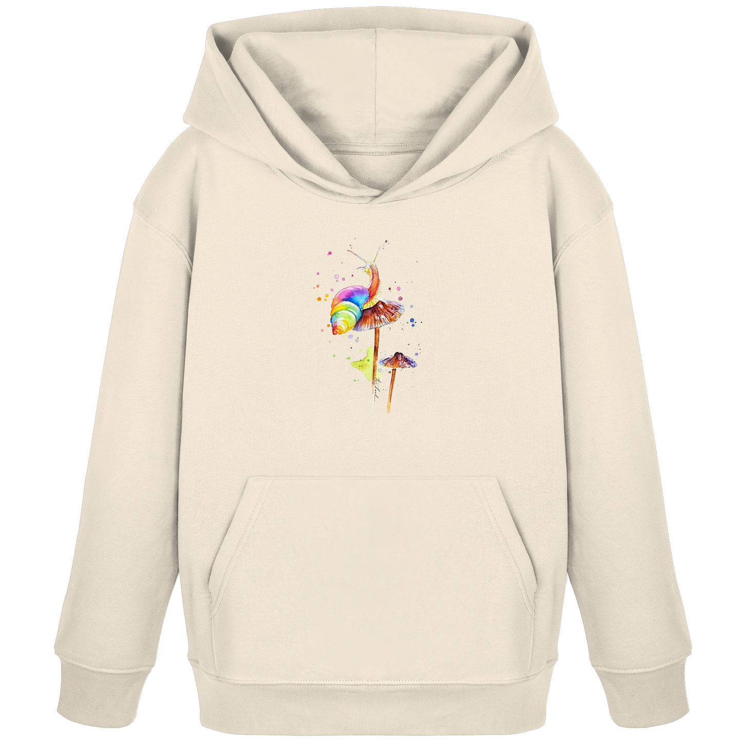 Schnecke auf Pilzen - Kids Organic Hoodie