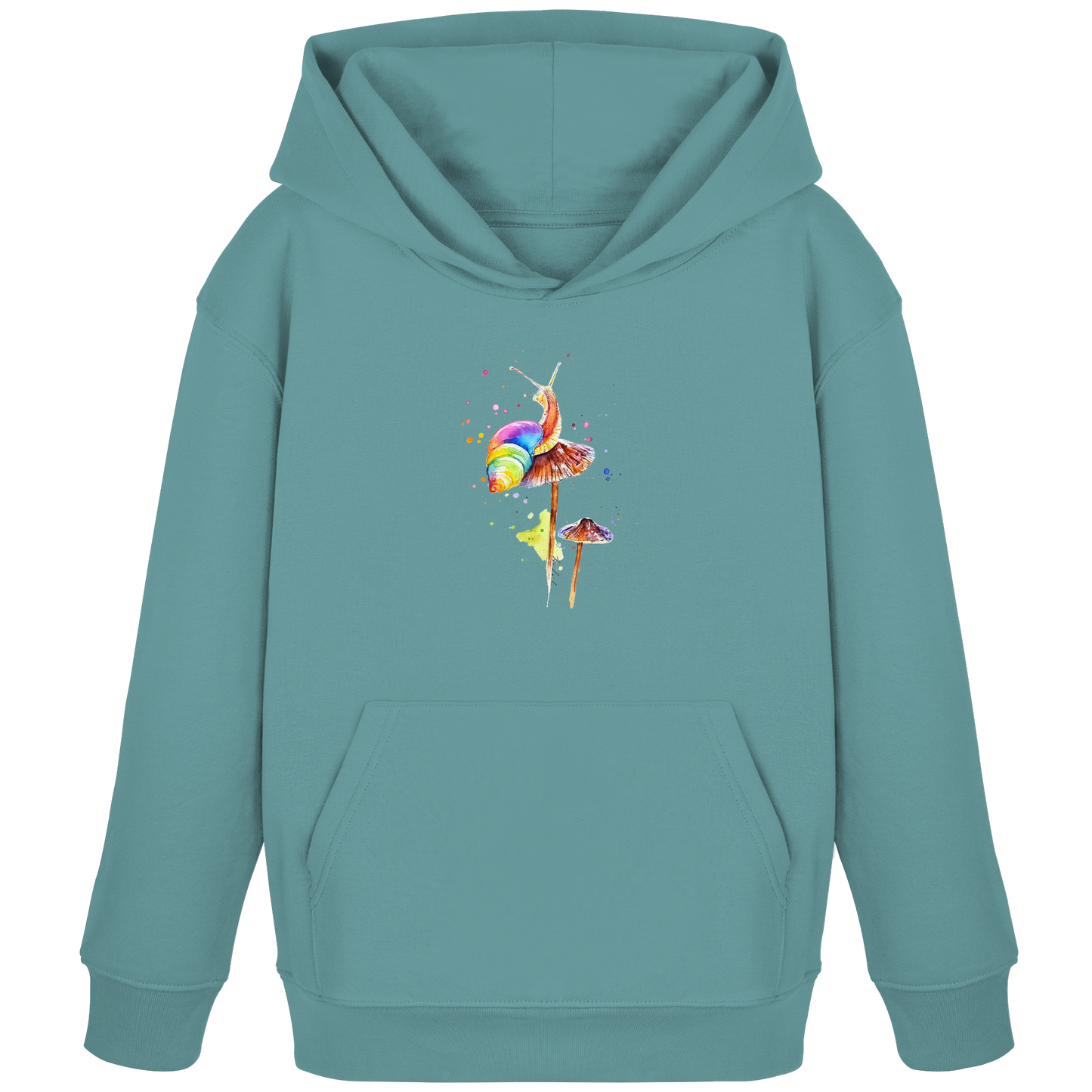 Schnecke auf Pilzen - Kids Organic Hoodie