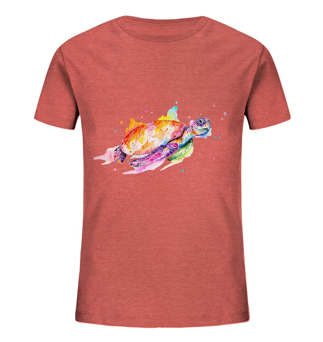 Bunte Meeresschildkröte - Kids Organic Shirt