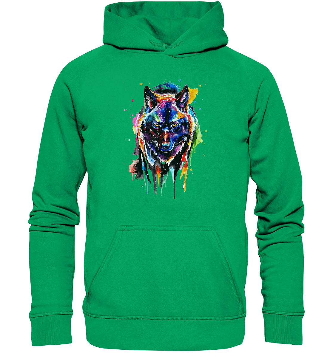 Bunter schwarzer Wolf - Kids Premium Hoodie