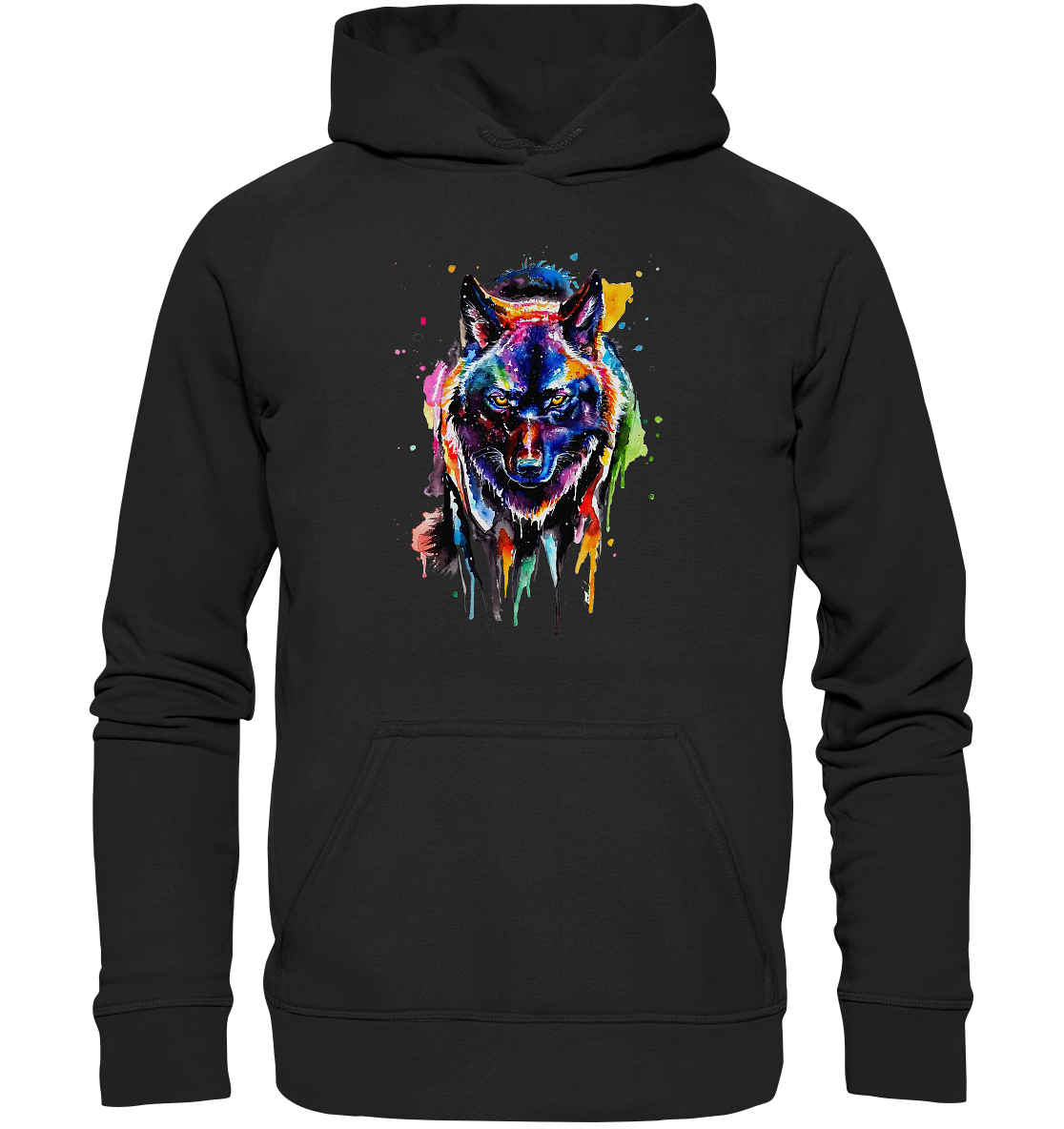 Bunter schwarzer Wolf - Kids Premium Hoodie
