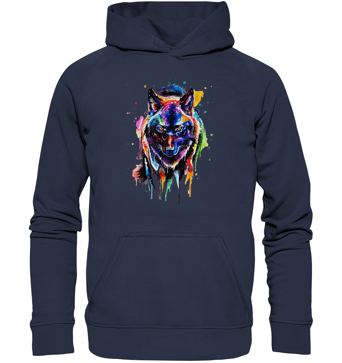 Bunter schwarzer Wolf - Kids Premium Hoodie