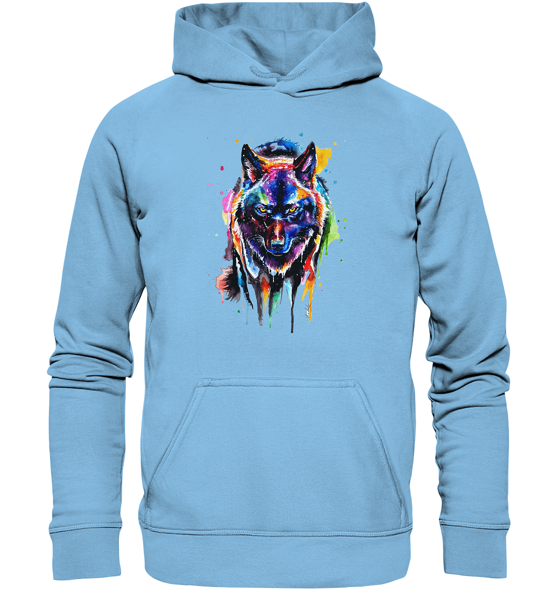 Bunter schwarzer Wolf - Kids Premium Hoodie