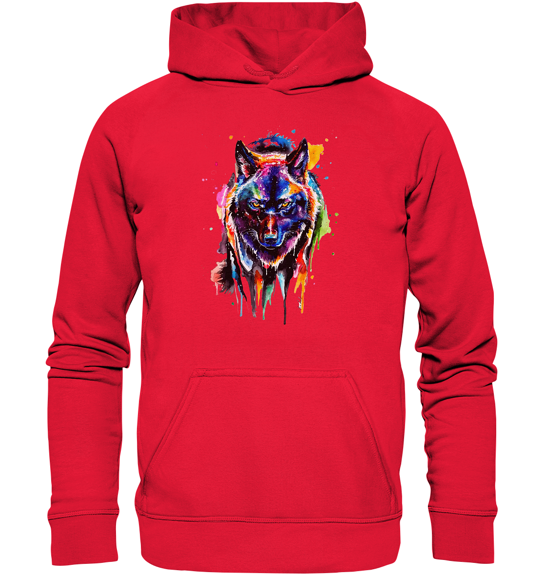 Bunter schwarzer Wolf - Kids Premium Hoodie