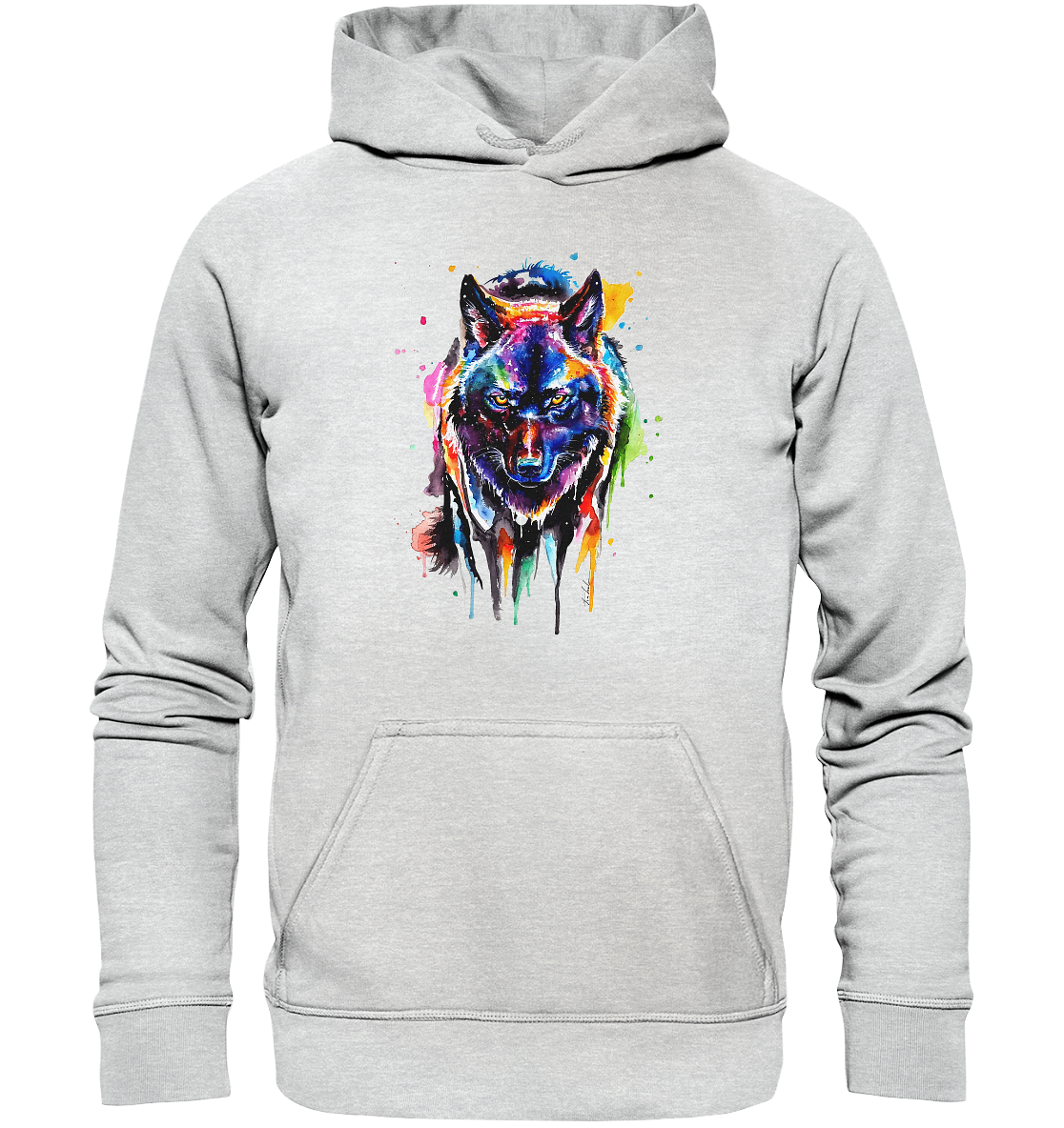 Bunter schwarzer Wolf - Kids Premium Hoodie
