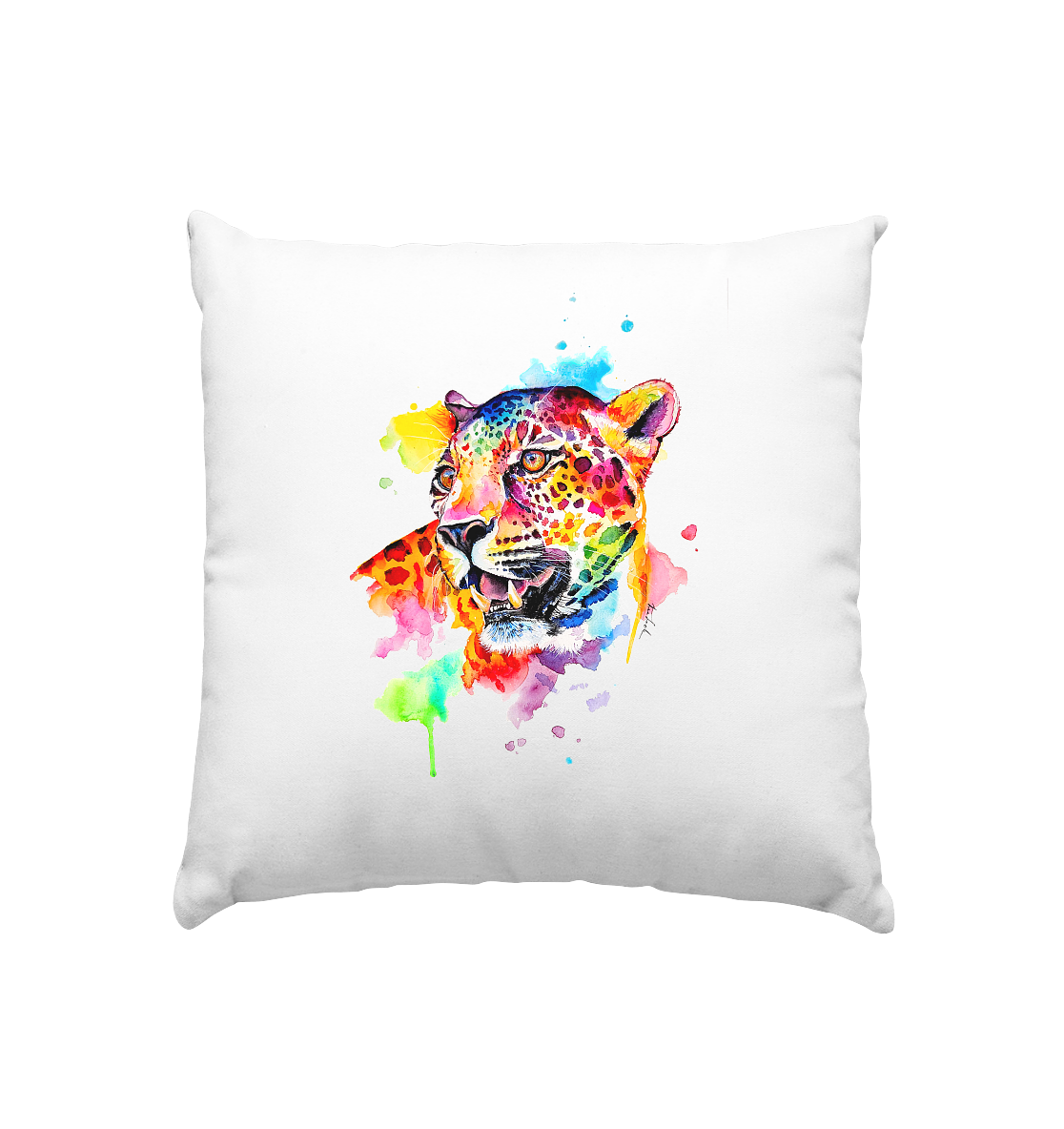 Bunter Leopard - Kissen 40x40cm